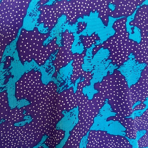 90's Funky Purple & Turquoise Lightweight Blazer - Size 16/Large - Picture 8 of 10